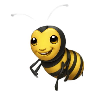 Happy bee doing bench oress sticker