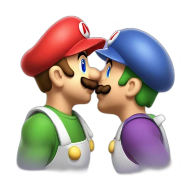 Mario & Luigi kissing sticker