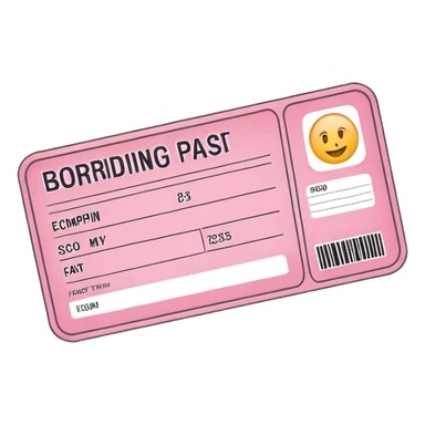 pink boarding pass sticker