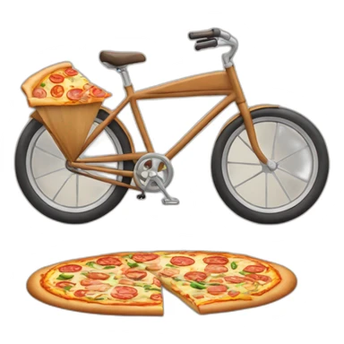 bike with pizzas for wheels sticker