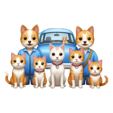 tour group with one dog and two cats sticker