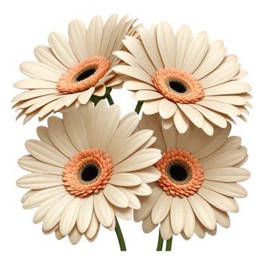 light beige Gerbera flowers sticker
