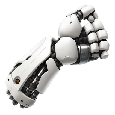 White mechanical cyborg arm and bicep sticker