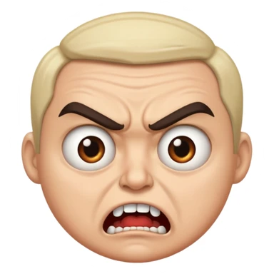 angry emoji, face furrowing eyebrows and angry mouth sticker