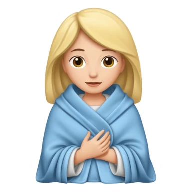 woman with tucked blanket sticker