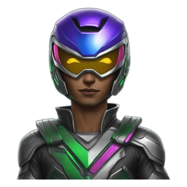 cyberpunk power ranger sticker