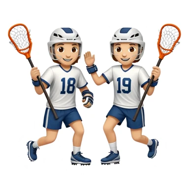 Lacrosse players celebrating sticker