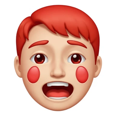 Red face,crying,and laughing  sticker