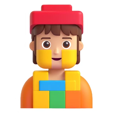 roblox character, blocky avatar, simple face, bright colors, 3D style sticker