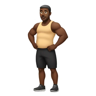 Black man with muscles big belly sticker