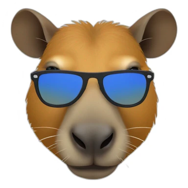 capybara with sunglasses-(proportional)calm-(realistic) sticker