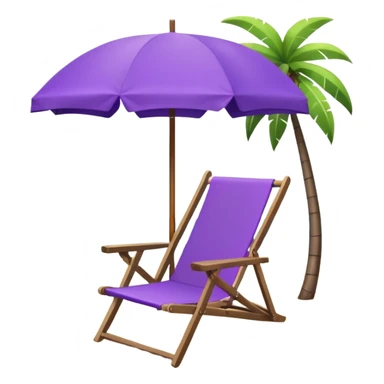beach chair with purple umbrella sticker