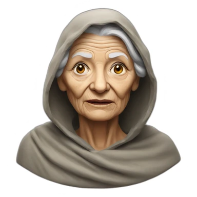 tomb raiser as old woman, photo realistic sticker