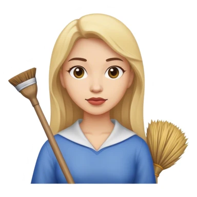 woman with a broom sticker
