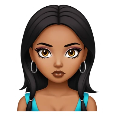 southwest asian beauty standard, pretty bratz baddie, black eyeliner sticker