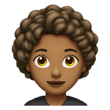 mujer pelo negro ondulado orejas de gato sticker