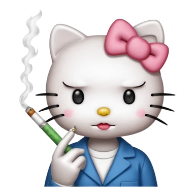 Hello kitty smoking a blunt  sticker