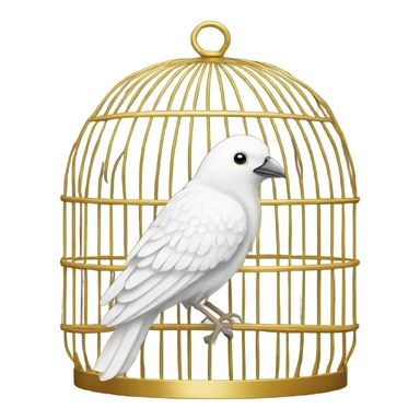 White bird in a golden cage sticker
