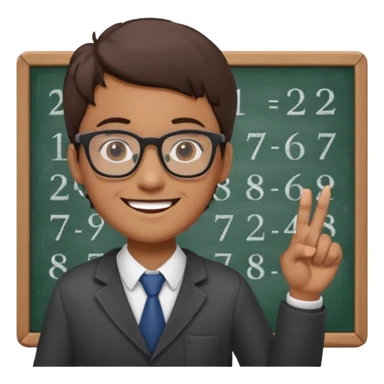 teacher teaching numbers on a blackboard
 sticker