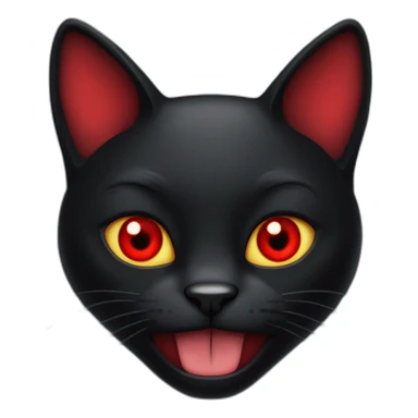 black cat with red devil eyes sticker