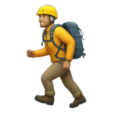 escalador de montaña caminando  sticker