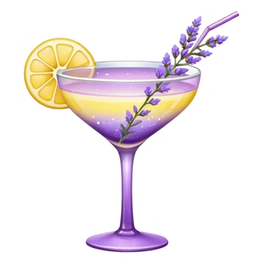 Lavender Yellow Gradient Glitter Cocktail Lavender Flower sticker