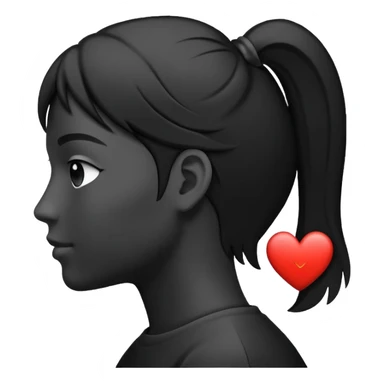 profile silhouette with a heart next to it sticker