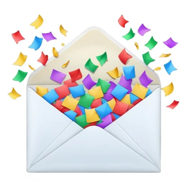 envelope with confetti sticker