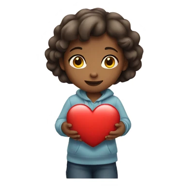 Girl carrying heart sign sticker