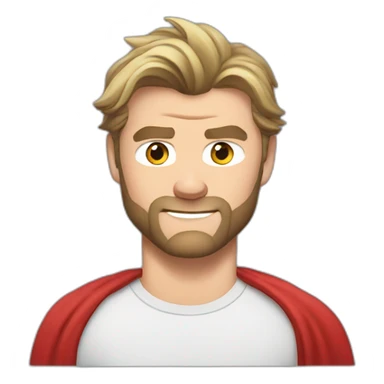 chris-hemsworth cartoon wearing tee sticker