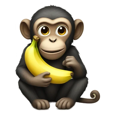 monkey holding banana sticker