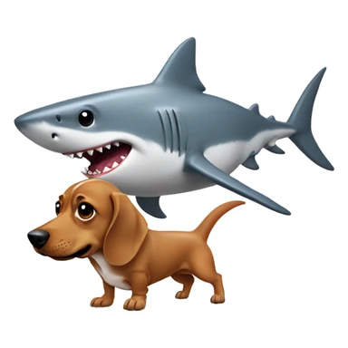 shark with dachshund on bac sticker