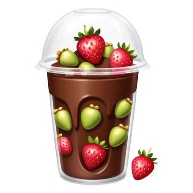 Chocolate covered Strawberries with pistachios in a plastic cup sticker