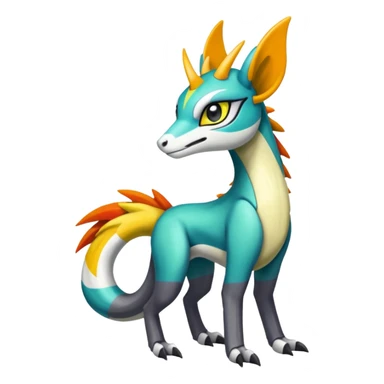 Colorful Meloetta-Wargreymon-Sergal-Pokémon-Digimon-Fakémon-fusion-hybrid-creature sticker