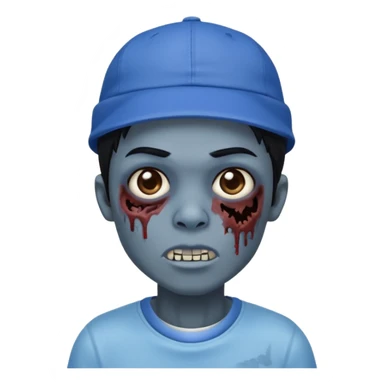 zombiede cabelo preto e boné azul sticker