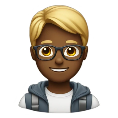 A boy with glasses on an iPhone 11 sticker