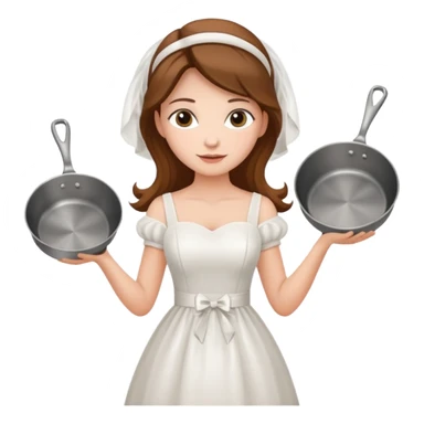 Bride with pots and pans sticker