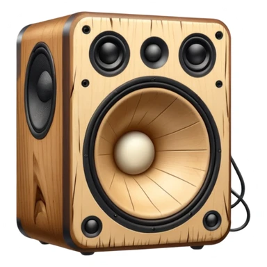 Old speaker with human teeth pouring out instead of sound. sticker