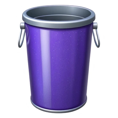Glitter Purple and Cian  metal rubbish bin sticker