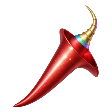red glitter horn sticker
