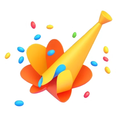 party popper emoji, 3D style sticker