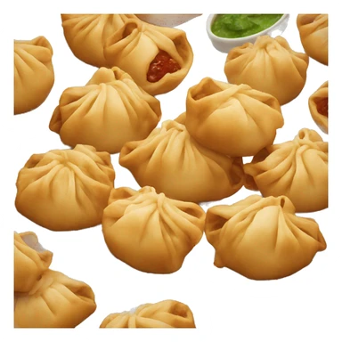 eating fried momos sticker