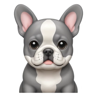 Frenchie dog grey white sticker