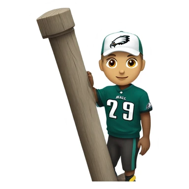 White male with brown eyes and is an eagles fan climbing up a pole sticker