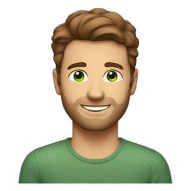 nice man with green eyes, brown hair, bear and smiling sticker