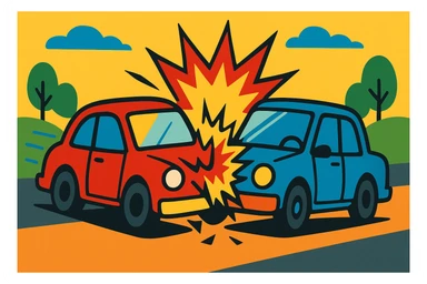 cars crash sticker