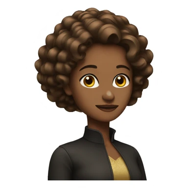 brown hair queen sticker