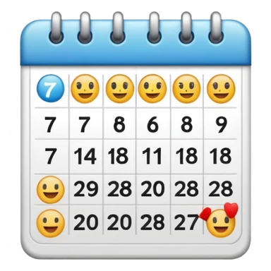 week calendar icon showing seven days clean modern emoji style sticker