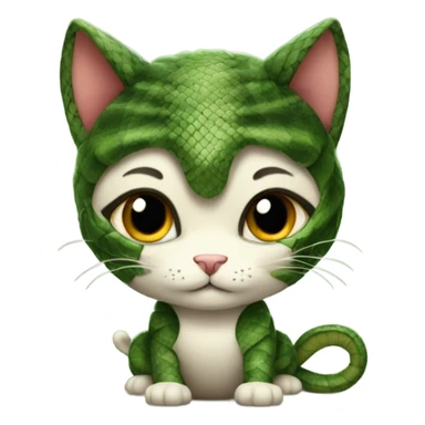 cute  cat dressed as a snake sticker