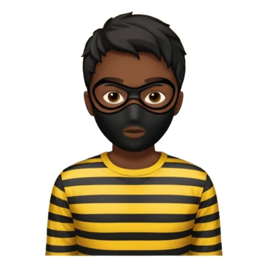 A Robber that just robes a baño that has yellow and black stripes sticker